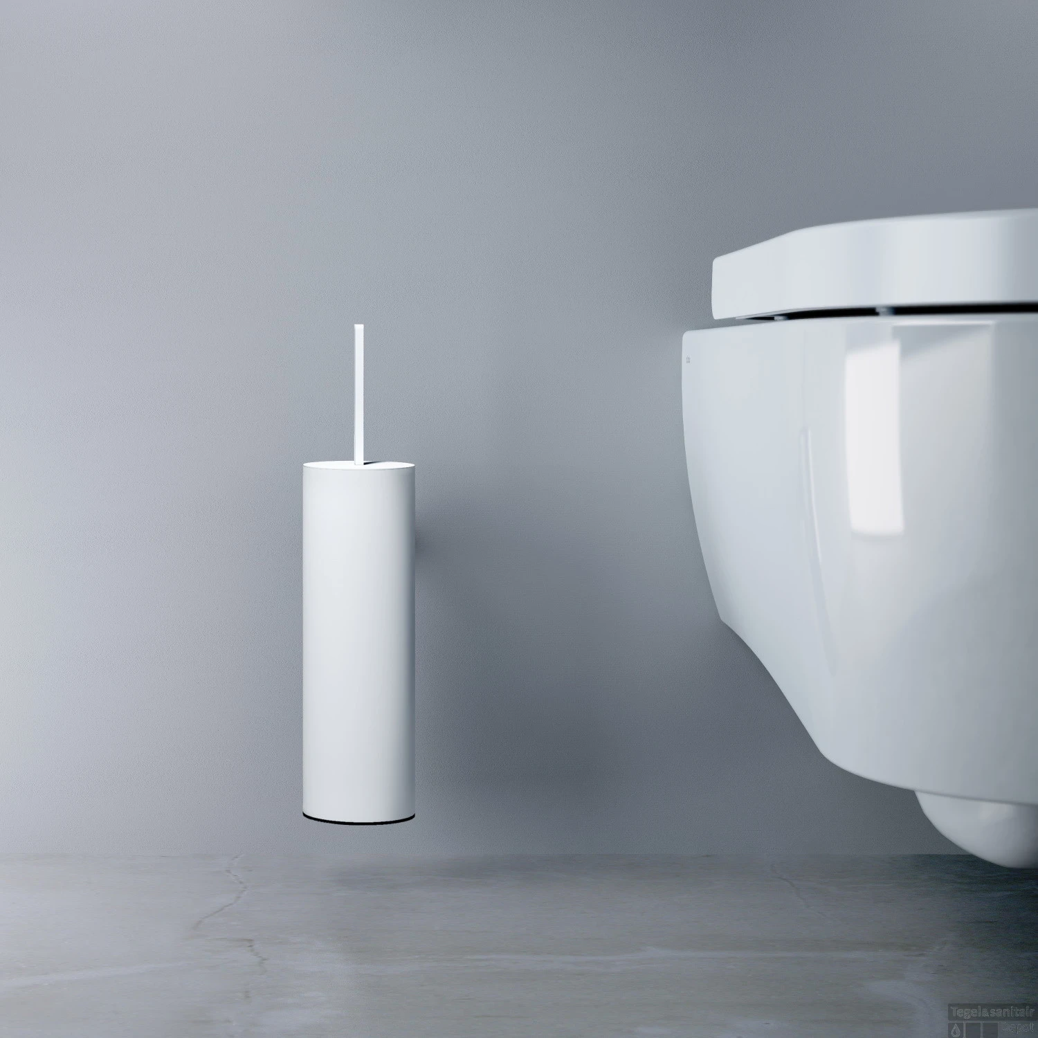 Toiletborstelgarnituur Clou Flat Wandmontage Poedercoating Mat Wit 6 Toiletborstelgarnituur Clou Flat Wandmontage Poedercoating Mat Wit - Afbeelding 4