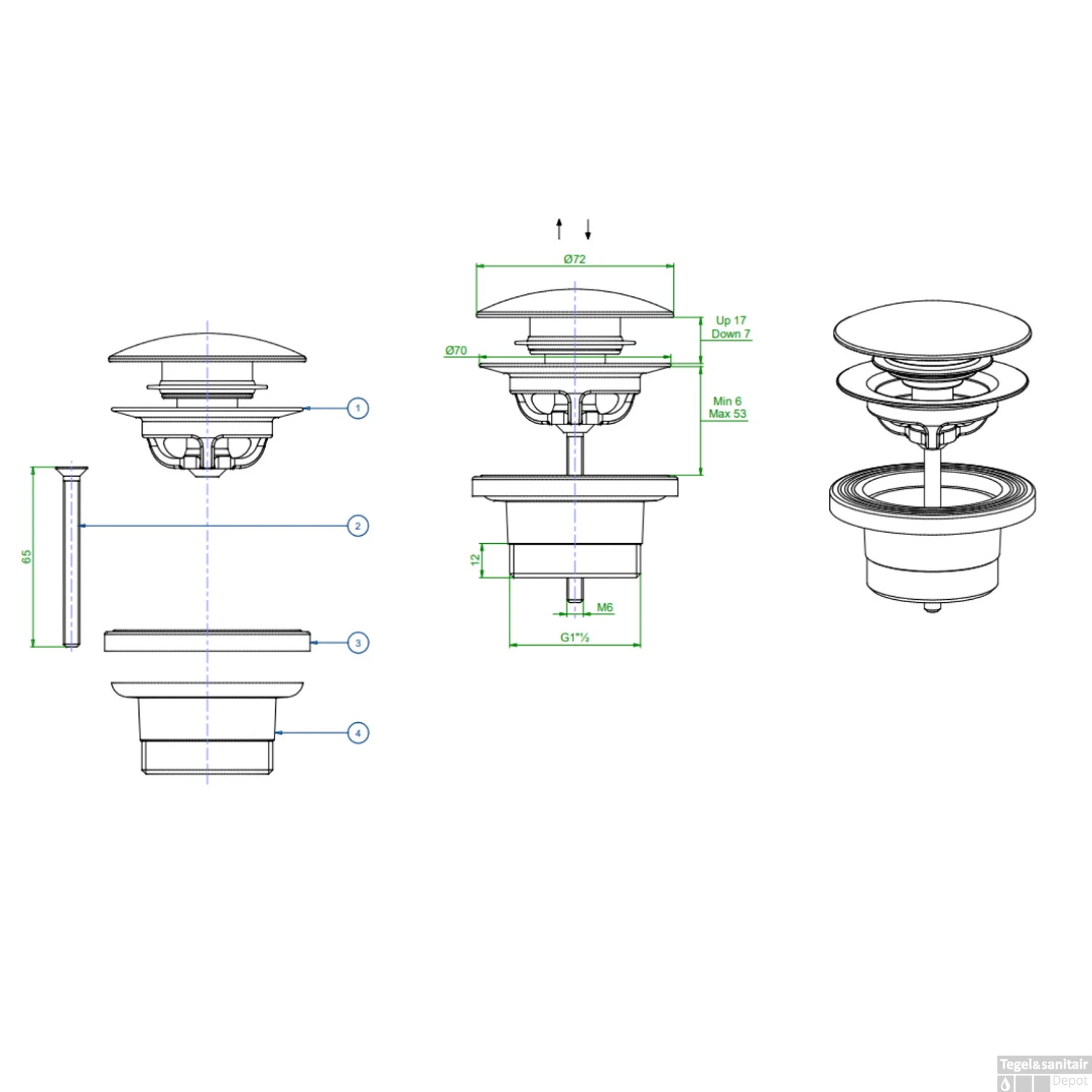 Clickwaste Luca Sanitair Voor Vasca Baden Mat Wit 4 Clickwaste Luca Sanitair Voor Vasca Baden Mat Wit - Afbeelding 2