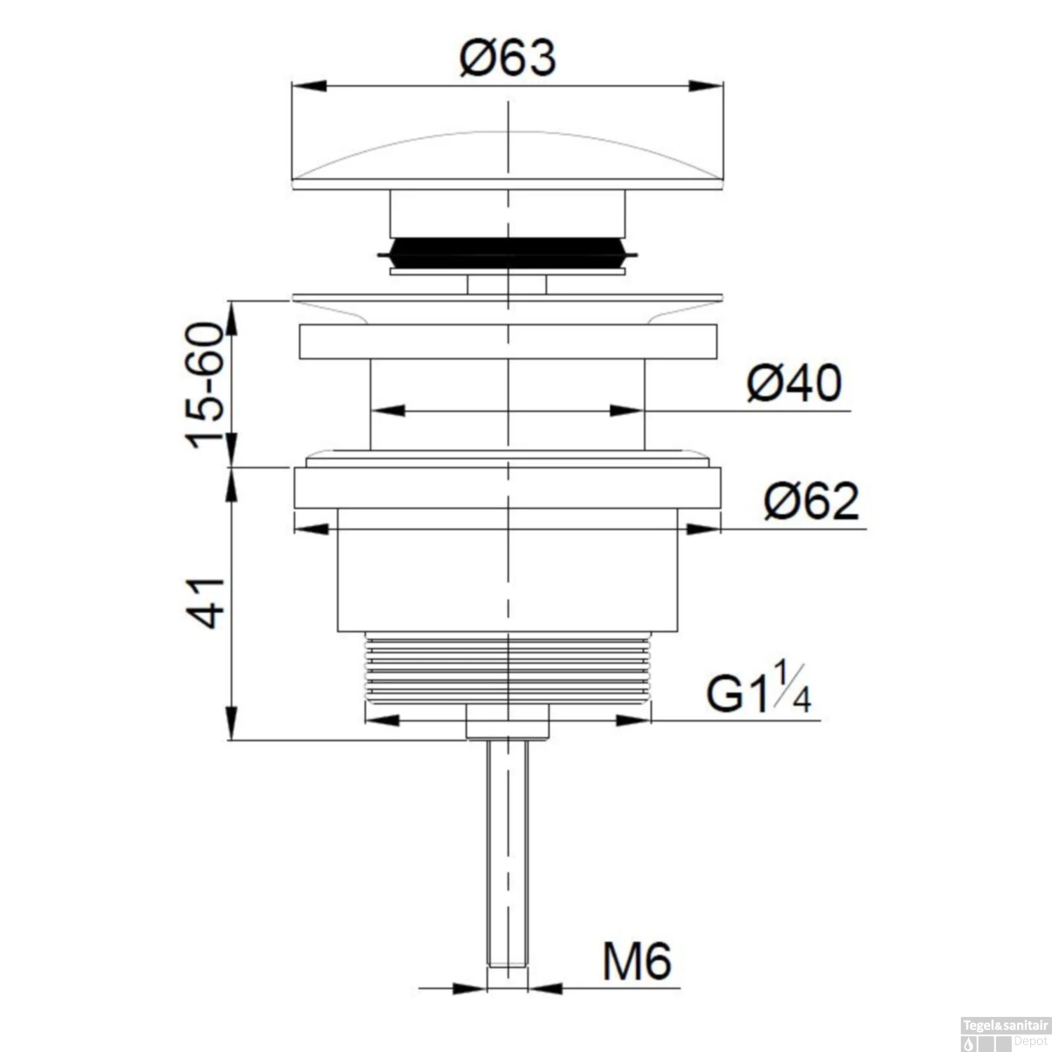 Clickwaste Wiesbaden 5/4 Laag Geborsteld Messing Goud 4 Clickwaste Wiesbaden 5/4 Laag Geborsteld Messing Goud - Afbeelding 2