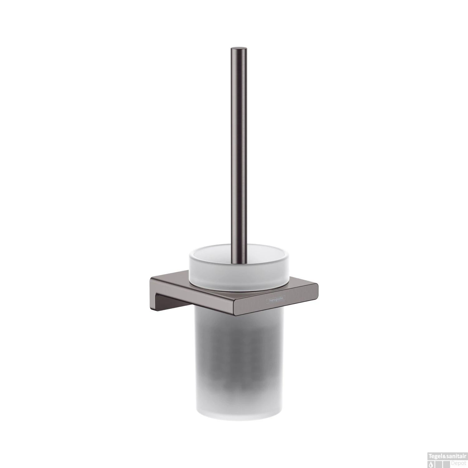 Closetborstelgarnituur Met Wandmontage HansGrohe AddStoris Geborsteld Zwart Chroom 3 Closetborstelgarnituur Met Wandmontage HansGrohe AddStoris Geborsteld Zwart Chroom