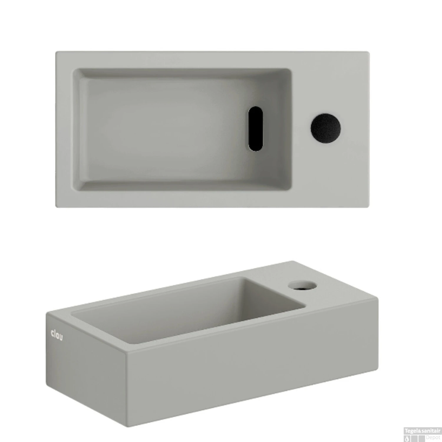 Clou Flush Fontein Met Kraangat Rechts Mat Grijs Keramiek 36 Cm 4 Clou Flush Fontein Met Kraangat Rechts Mat Grijs Keramiek 36 Cm - Afbeelding 2