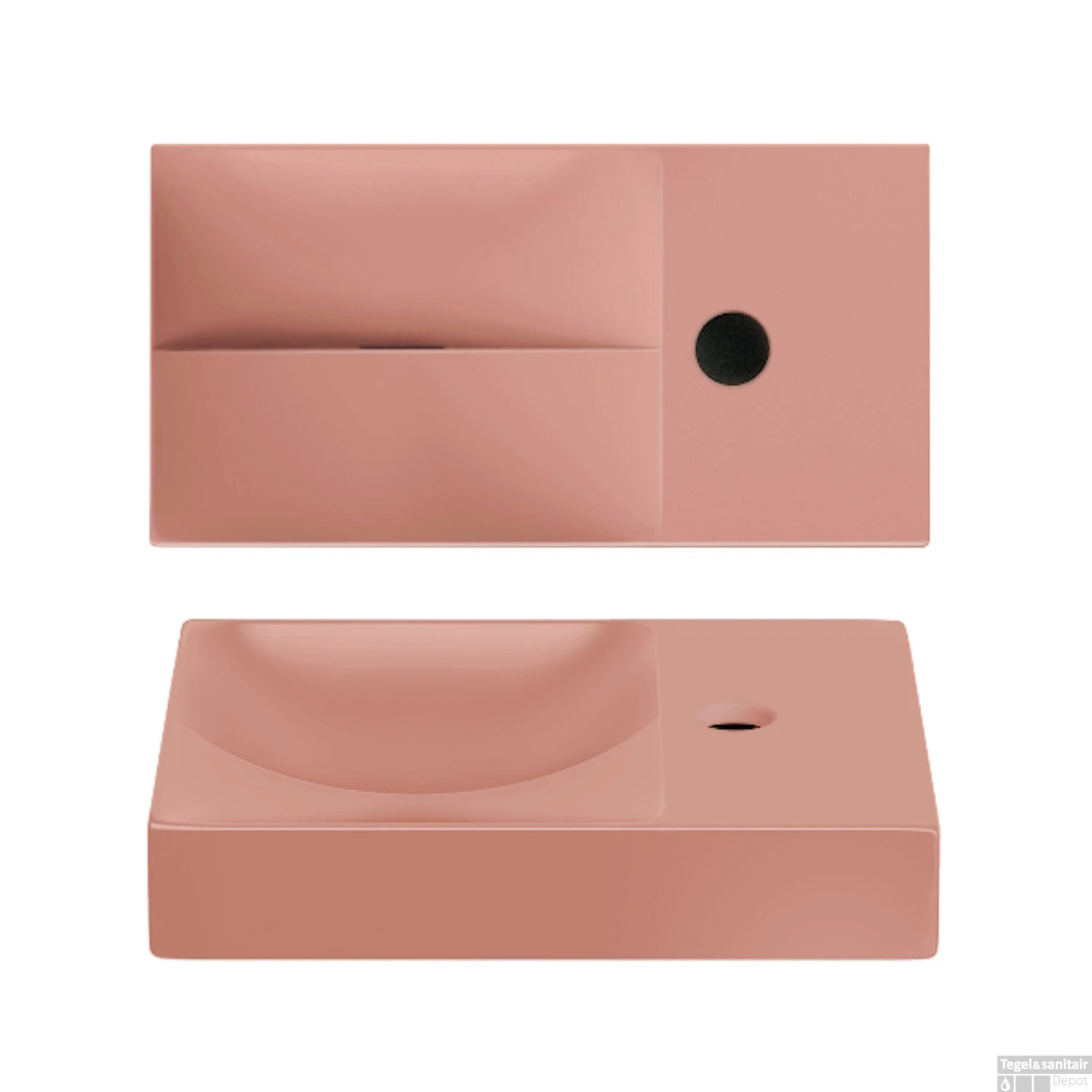 Clou Flush Fontein Met Kraangat Rechts Mat Roze Keramiek 36 Cm 4 Clou Flush Fontein Met Kraangat Rechts Mat Roze Keramiek 36 Cm - Afbeelding 2