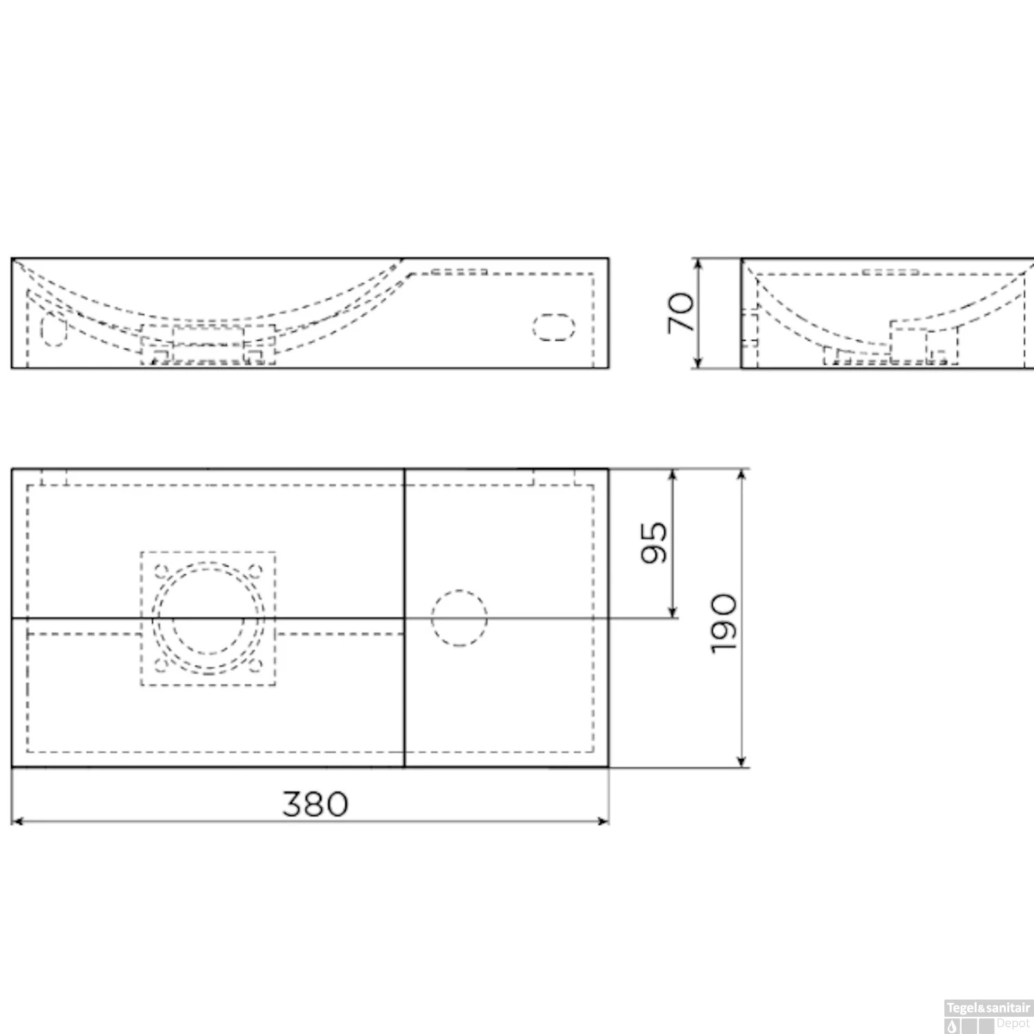 Clou Flush Fontein Zonder Kraangat Rechts Mat Pijnboom Groen Keramiek 36 Cm - Afbeelding 3