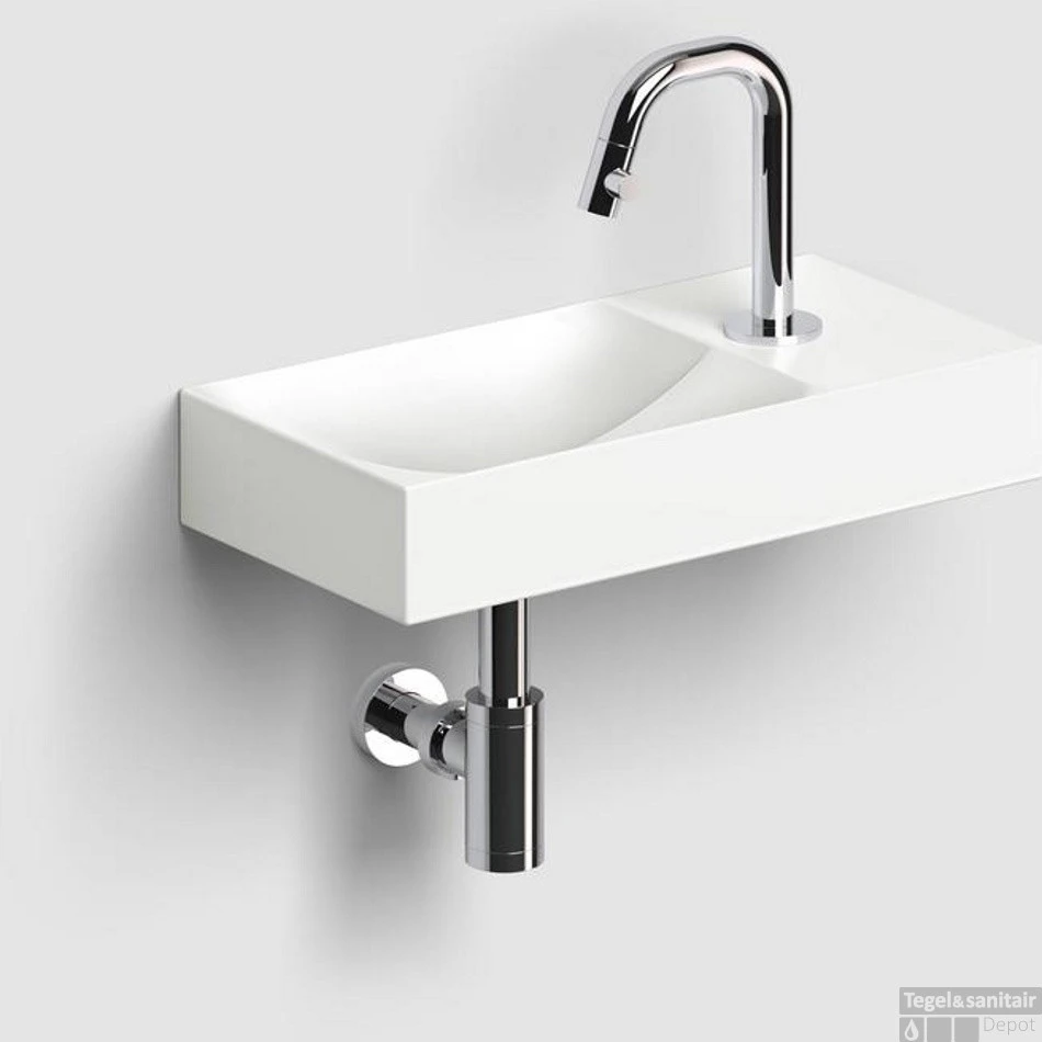 Clou Vale Fontein Met Kraangat Rechts Met Geintegreerde Afvoer Mat Wit Keramiek 38 Cm 3 Clou Vale Fontein Met Kraangat Rechts Met Geintegreerde Afvoer Mat Wit Keramiek 38 Cm