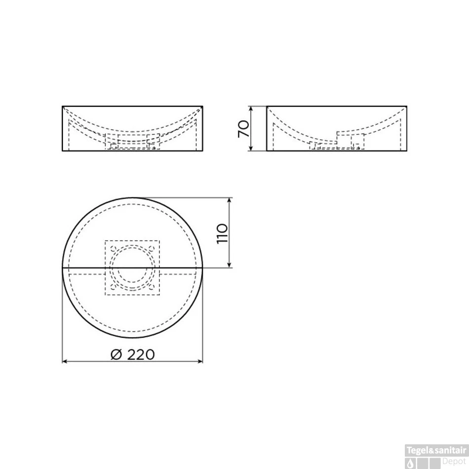 Clou Vale Rond Fontein Zonder Kranenbank Met Geïntegreerde Afvoer Wit Mat Keramiek 22 Cm - Afbeelding 5