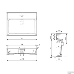 Wastafel Plieger Kansas 1 Kraangat Met Overloop 60x46,6 Cm (3 Verschillende Kleuren) -Goedkope Stijl Baden Winkel cloud 60 tech