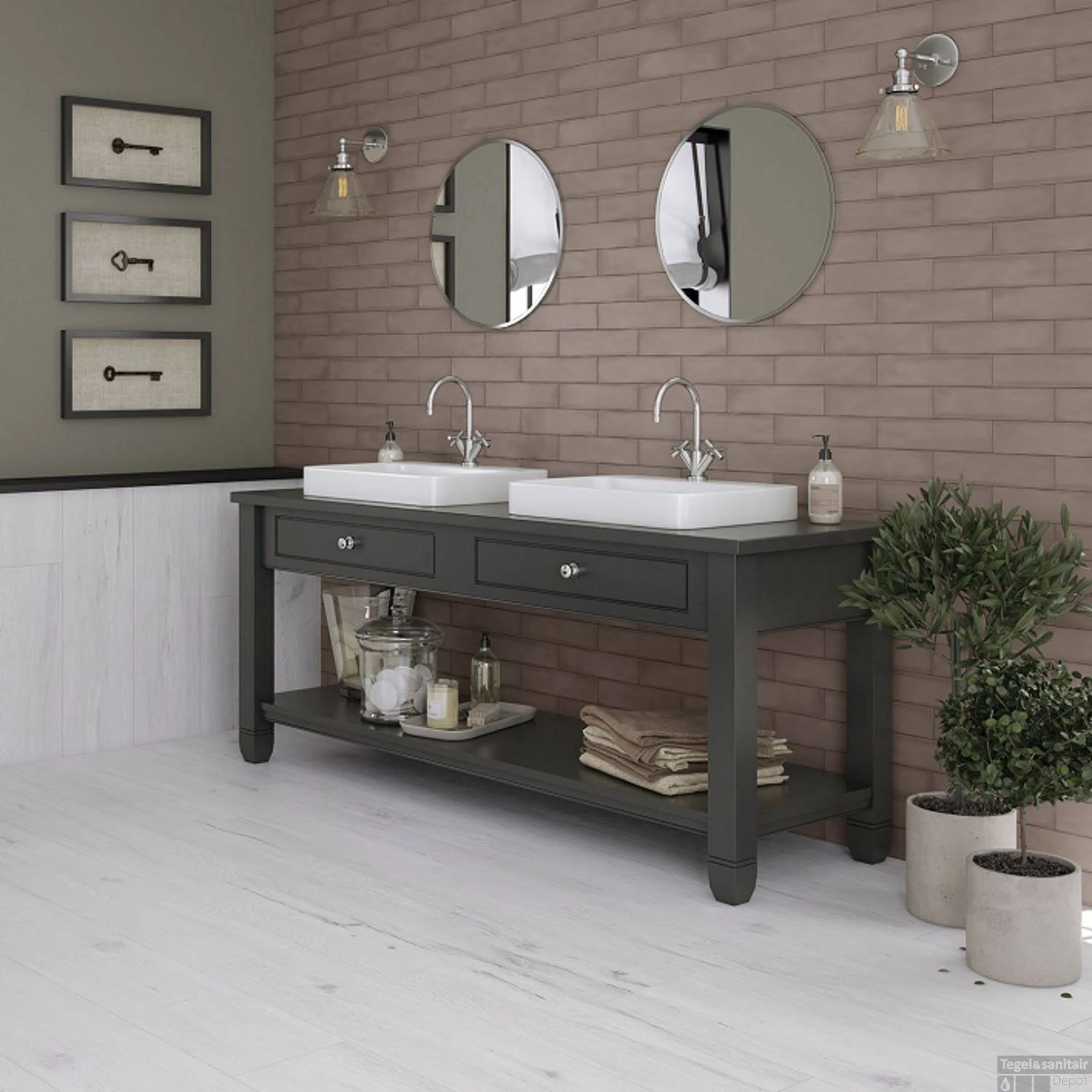 Wandtegel Colonial Vision Mat 7.5x30 Cm Mat Licht Bruin (doosinhoud 0.5 M2) 4 Wandtegel Colonial Vision Mat 7.5x30 Cm Mat Licht Bruin (doosinhoud 0.5 M2) - Afbeelding 2