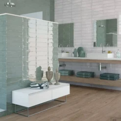 Wandtegel Colonial White Glans 7.5x30 Cm Glans Wit (doosinhoud 0.5 M2) -Goedkope Stijl Baden Winkel colonial white glans sfeer