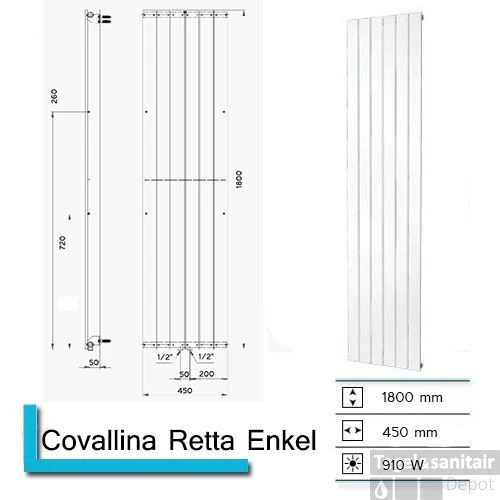 Handdoekradiator Covallina Retta Enkel 1800 X 450 Mm Zwart 3 Handdoekradiator Covallina Retta Enkel 1800 X 450 Mm Zwart