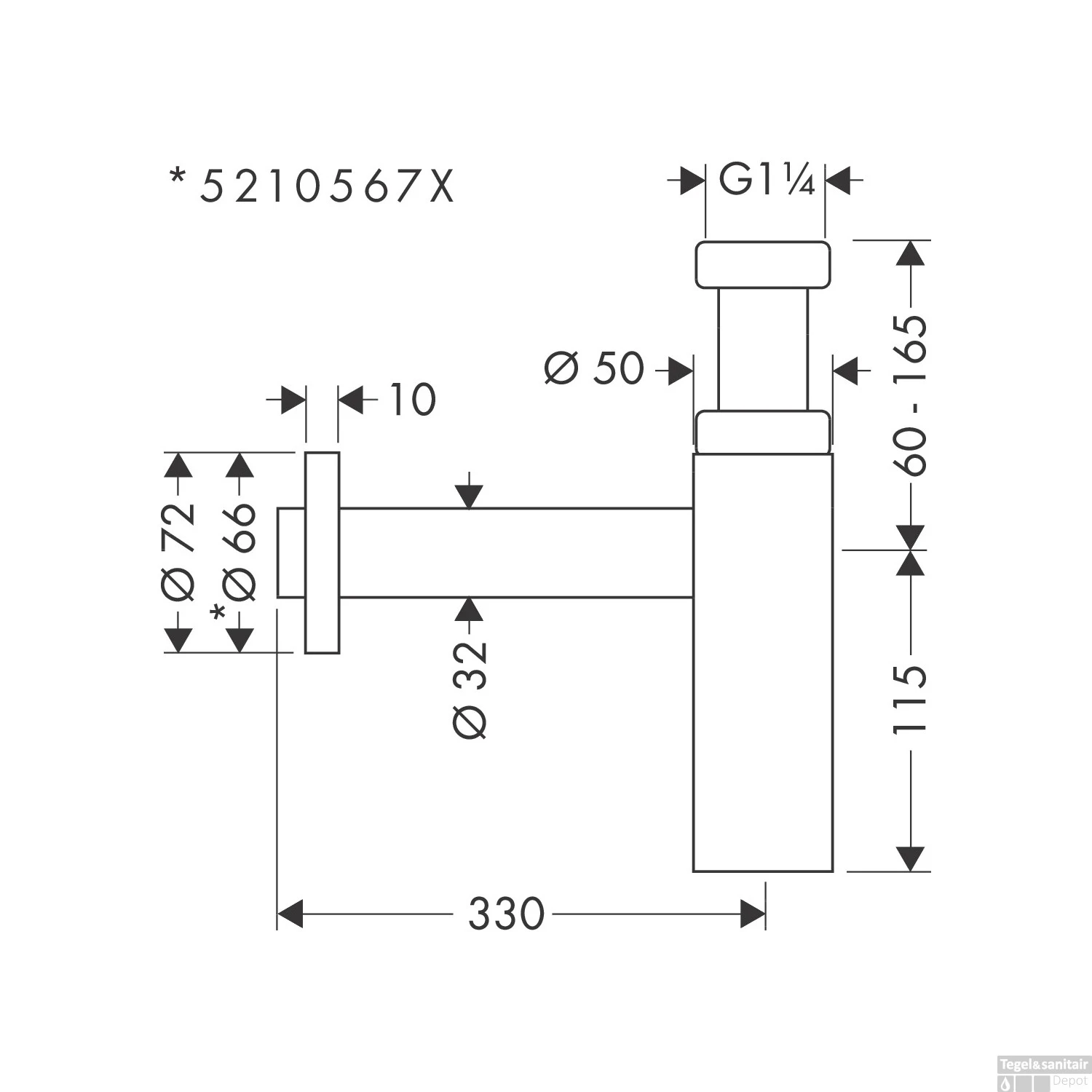 Design Sifon Flowstar S HansGrohe Chroom 4 Design Sifon Flowstar S HansGrohe Chroom - Afbeelding 2