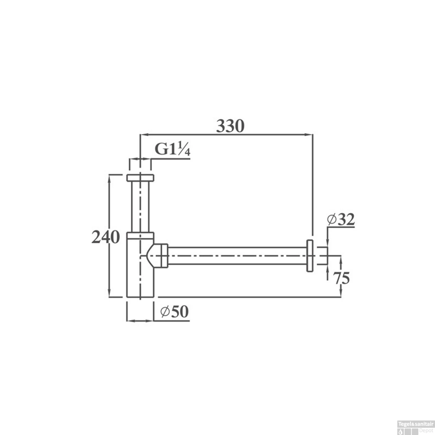 Design Sifon Sanilux 33x24 Cm Gun Metal Geborsteld 4 Design Sifon Sanilux 33x24 Cm Gun Metal Geborsteld - Afbeelding 2