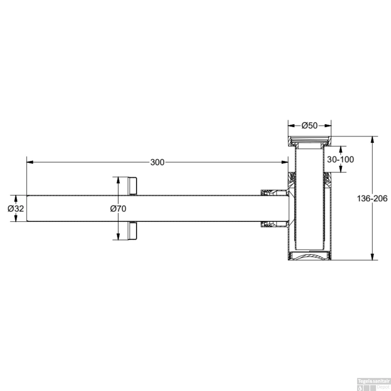 Designbekersifon BWS Salt Laag Model Chroom 4 Designbekersifon BWS Salt Laag Model Chroom - Afbeelding 2
