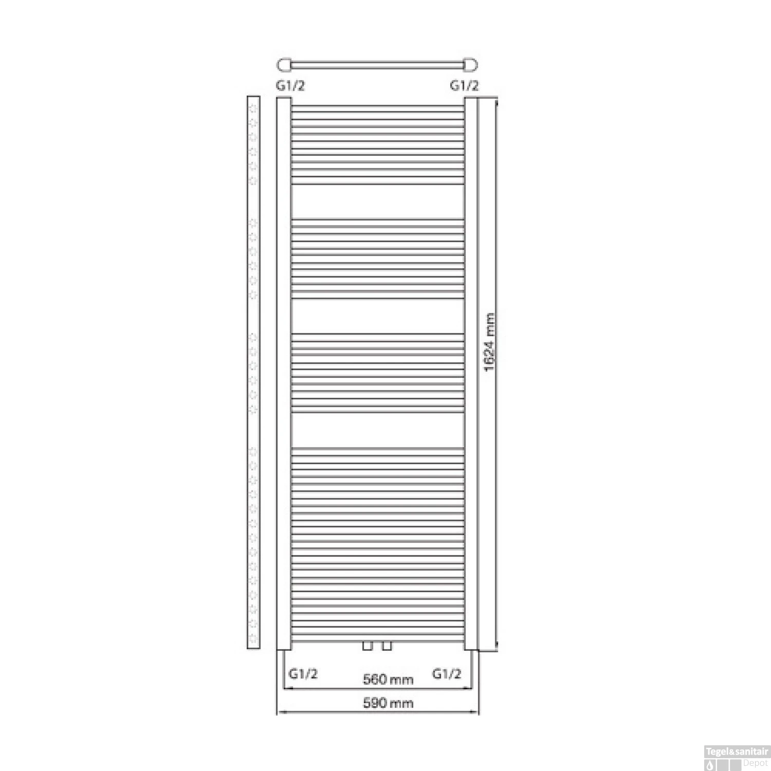 Designradiator Haceka Gobi Adoria 59x162,4 Cm Chroom 6-Punts Aansluiting (580 Watt) 5 Designradiator Haceka Gobi Adoria 59x162,4 Cm Chroom 6-Punts Aansluiting (580 Watt) - Afbeelding 4