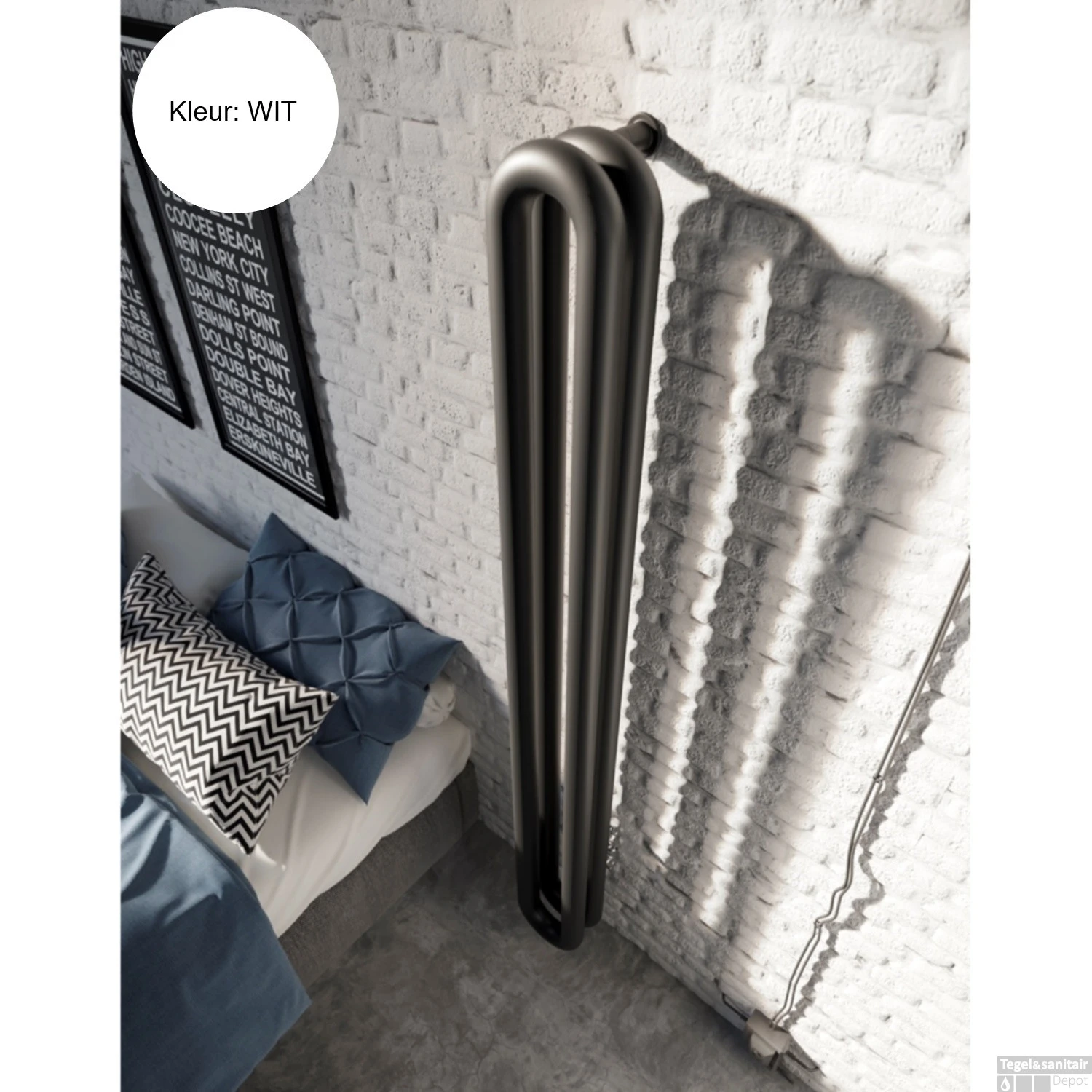 Designradiator Instamat Tubone-V 170x21x22cm Incl. Aansluitset Wit 3 Designradiator Instamat Tubone-V 170x21x22cm Incl. Aansluitset Wit