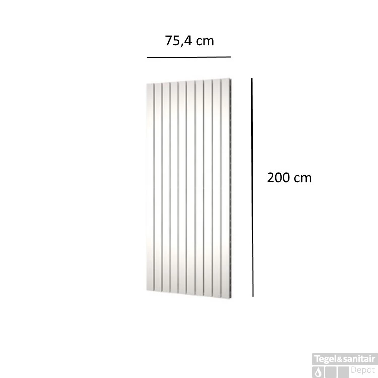 Designradiator Plieger Cavallino Retto Dubbel 2146 Watt Middenaansluiting 200x75,4 Cm Wit 4 Designradiator Plieger Cavallino Retto Dubbel 2146 Watt Middenaansluiting 200x75,4 Cm Wit - Afbeelding 2