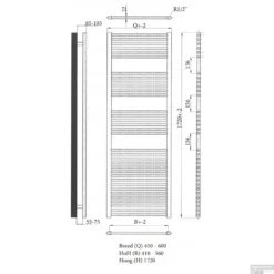 Designradiator Sanicare Standaard Recht Inclusief Ophanging 172x60 Cm (alle Kleuren) -Goedkope Stijl Baden Winkel designradiator sanicare 60x172 tech