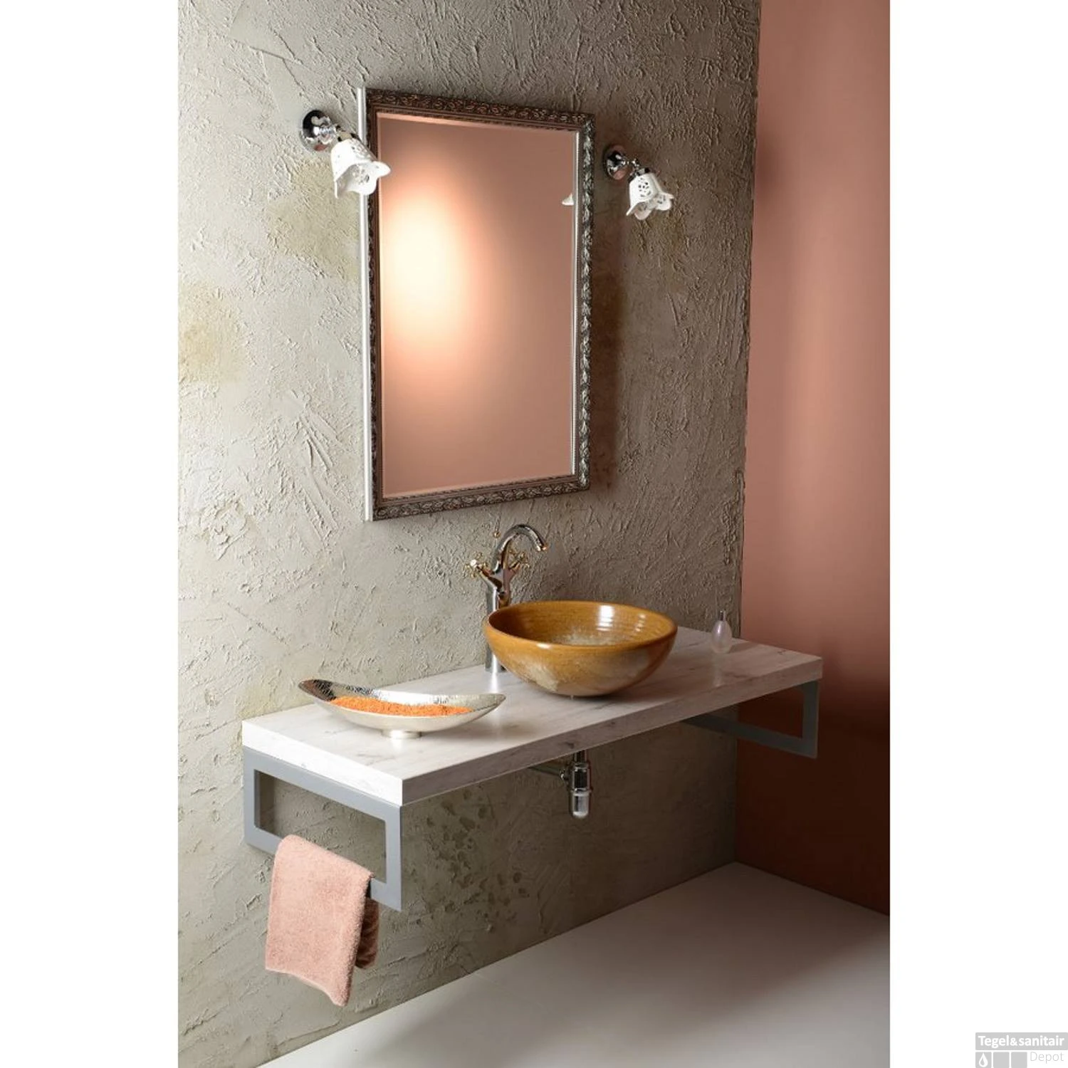 Waskom Sapho Attila Rond 42.5x14 Cm Keramiek Bruin 8 Waskom Sapho Attila Rond 42.5x14 Cm Keramiek Bruin - Afbeelding 6