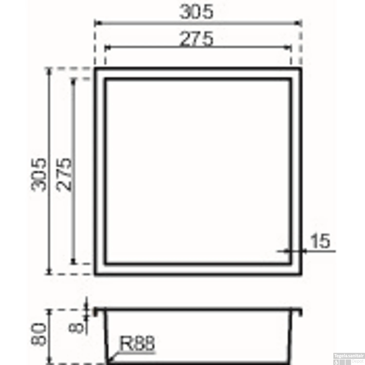 Inbouwnis Qisani Flow Enkel Geborsteld RVS 4 Inbouwnis Qisani Flow Enkel Geborsteld RVS - Afbeelding 2