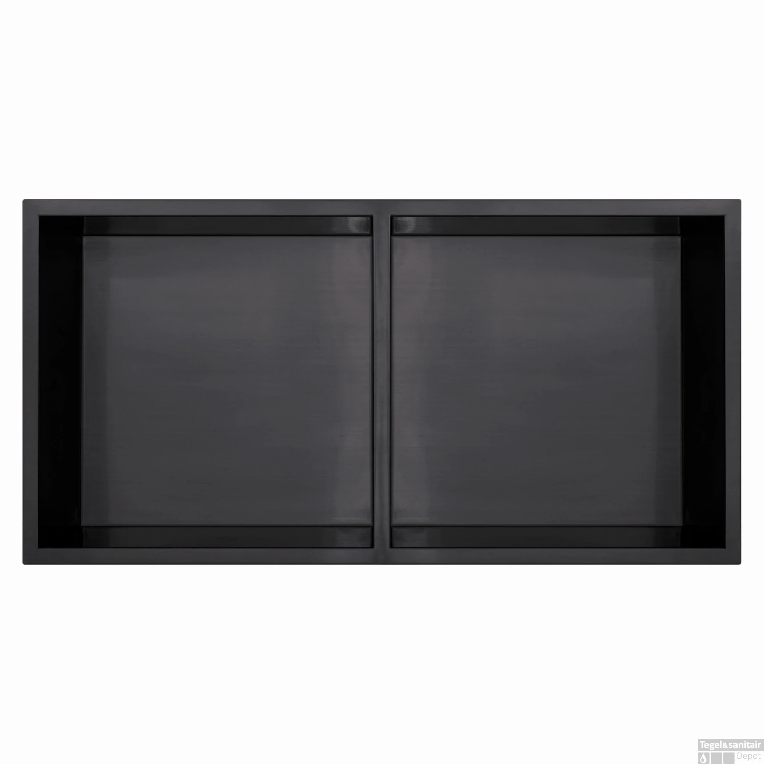 Inbouwnis Qisani Flow Dubbel Geborsteld Mat Zwart 3 Inbouwnis Qisani Flow Dubbel Geborsteld Mat Zwart