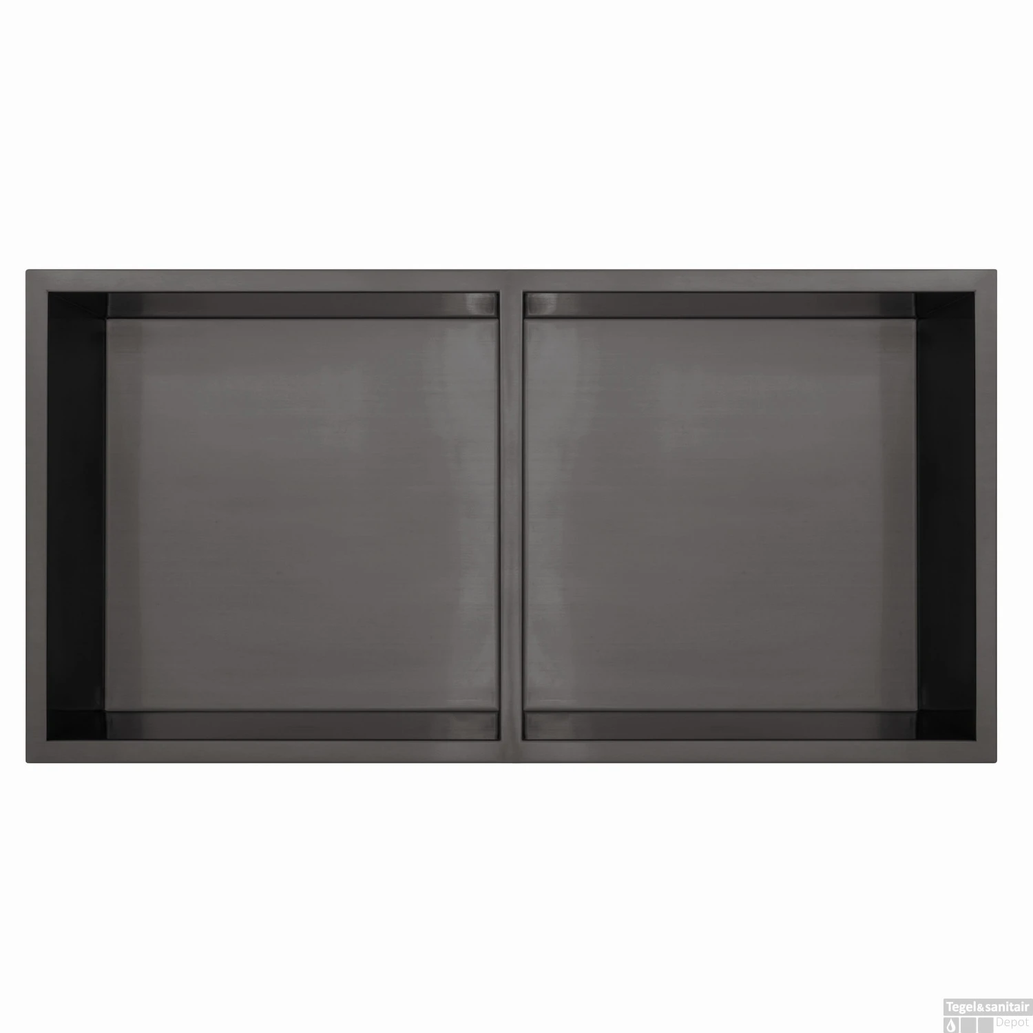 Inbouwnis Qisani Flow Dubbel Geborsteld Gun Metal 3 Inbouwnis Qisani Flow Dubbel Geborsteld Gun Metal