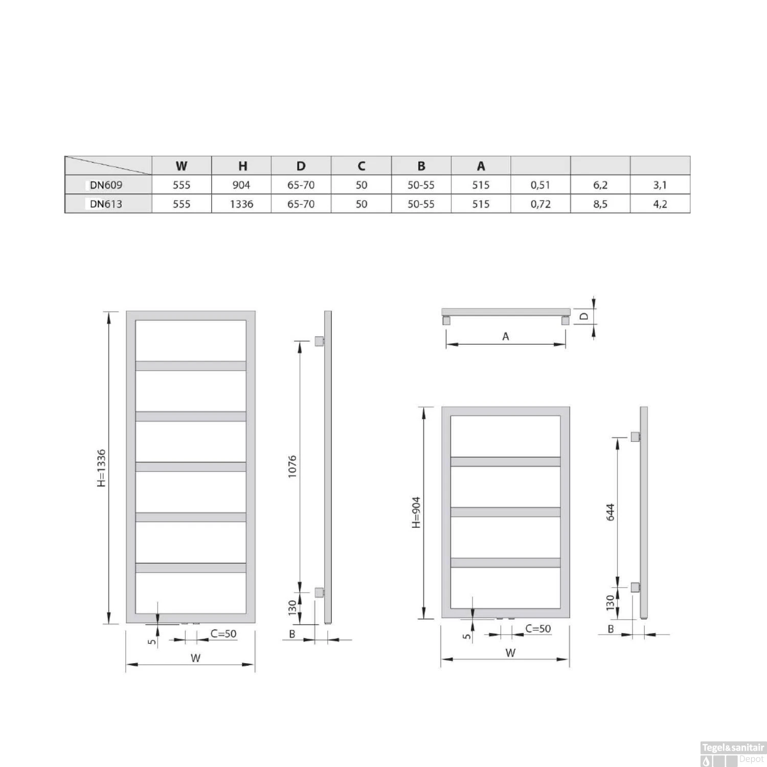 Designradiator Sapho Denali 55x90.4 Cm 292W Wit 7 Designradiator Sapho Denali 55x90.4 Cm 292W Wit - Afbeelding 5