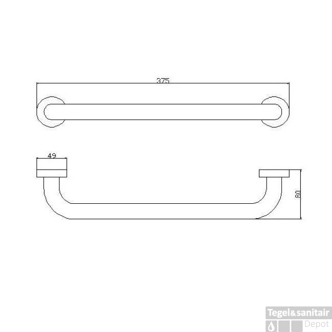 Domo Rechte Badgreep Chroom 4 Domo Rechte Badgreep Chroom - Afbeelding 2