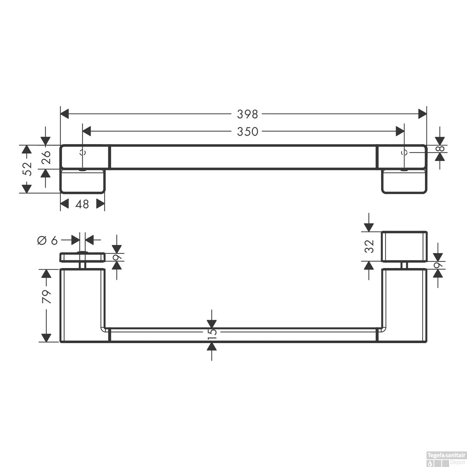 Douchedeur Greep AddStoris HansGrohe Mat Wit 4 Douchedeur Greep AddStoris HansGrohe Mat Wit - Afbeelding 2