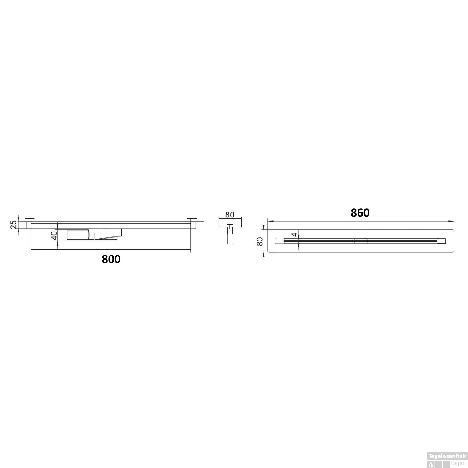 Douchegoot Boss & Wessing Colorato 80 Cm RVS 9 Douchegoot Boss & Wessing Colorato 80 Cm RVS - Afbeelding 7