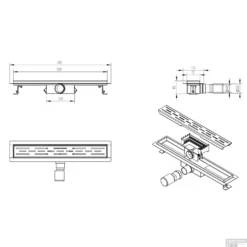 Douchegoot BWS Met Flens 50x7 Cm Mat Zwart -Goedkope Stijl Baden Winkel douchegoot bws met flens 50x7 cm mat zwart tech