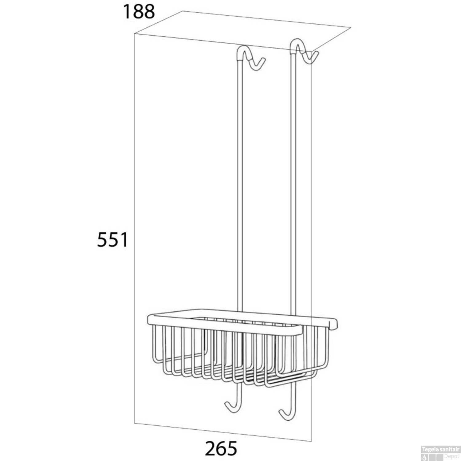 Douchekorf Tiger Exquisit RVS Geborsteld 6 Douchekorf Tiger Exquisit RVS Geborsteld - Afbeelding 4