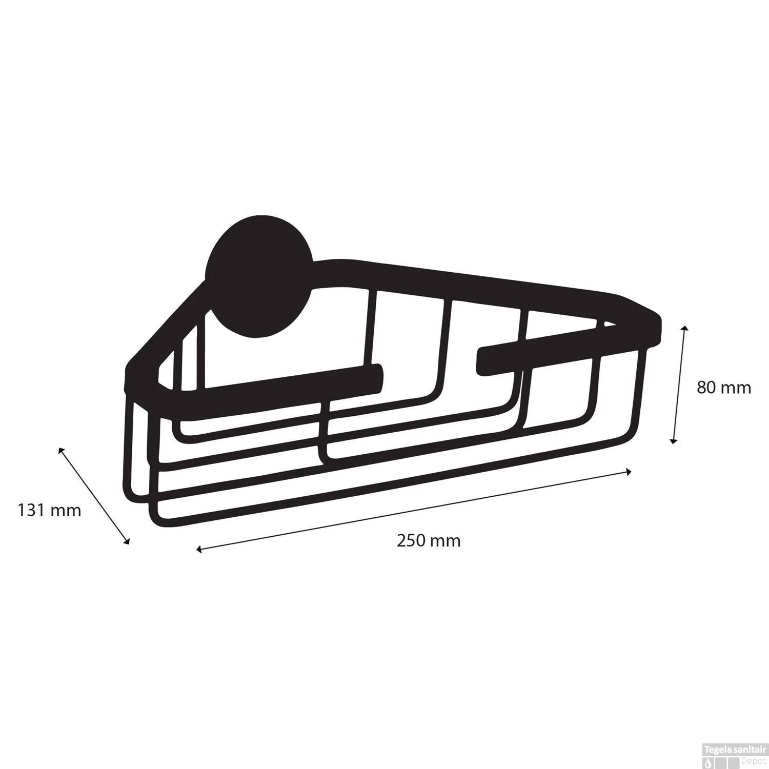 Doucherek Differnz Driehoek 25x8x13.1 Cm Zwart 5 Doucherek Differnz Driehoek 25x8x13.1 Cm Zwart - Afbeelding 3
