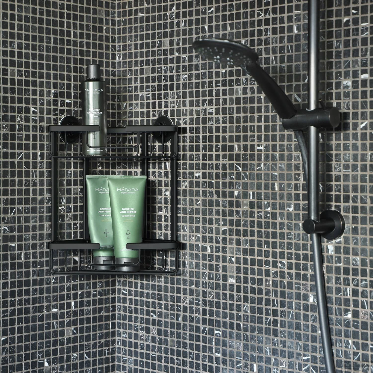 Doucherek Differnz Driehoek 2 Laags 25x30x13.1 Cm Zwart 3 Doucherek Differnz Driehoek 2 Laags 25x30x13.1 Cm Zwart