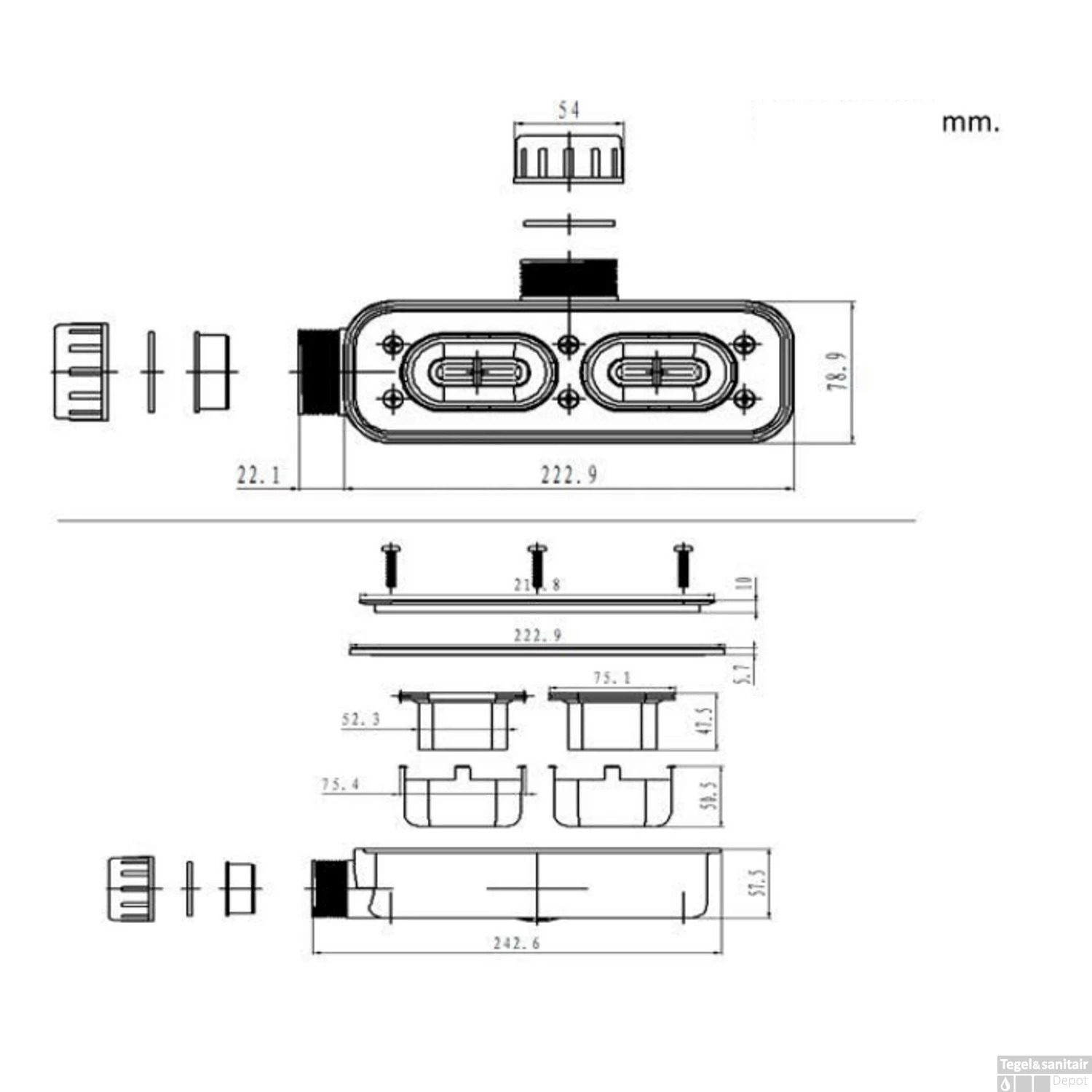 Douchesifon Boss & Wessing Plato 54 Mm 4 Douchesifon Boss & Wessing Plato 54 Mm - Afbeelding 2