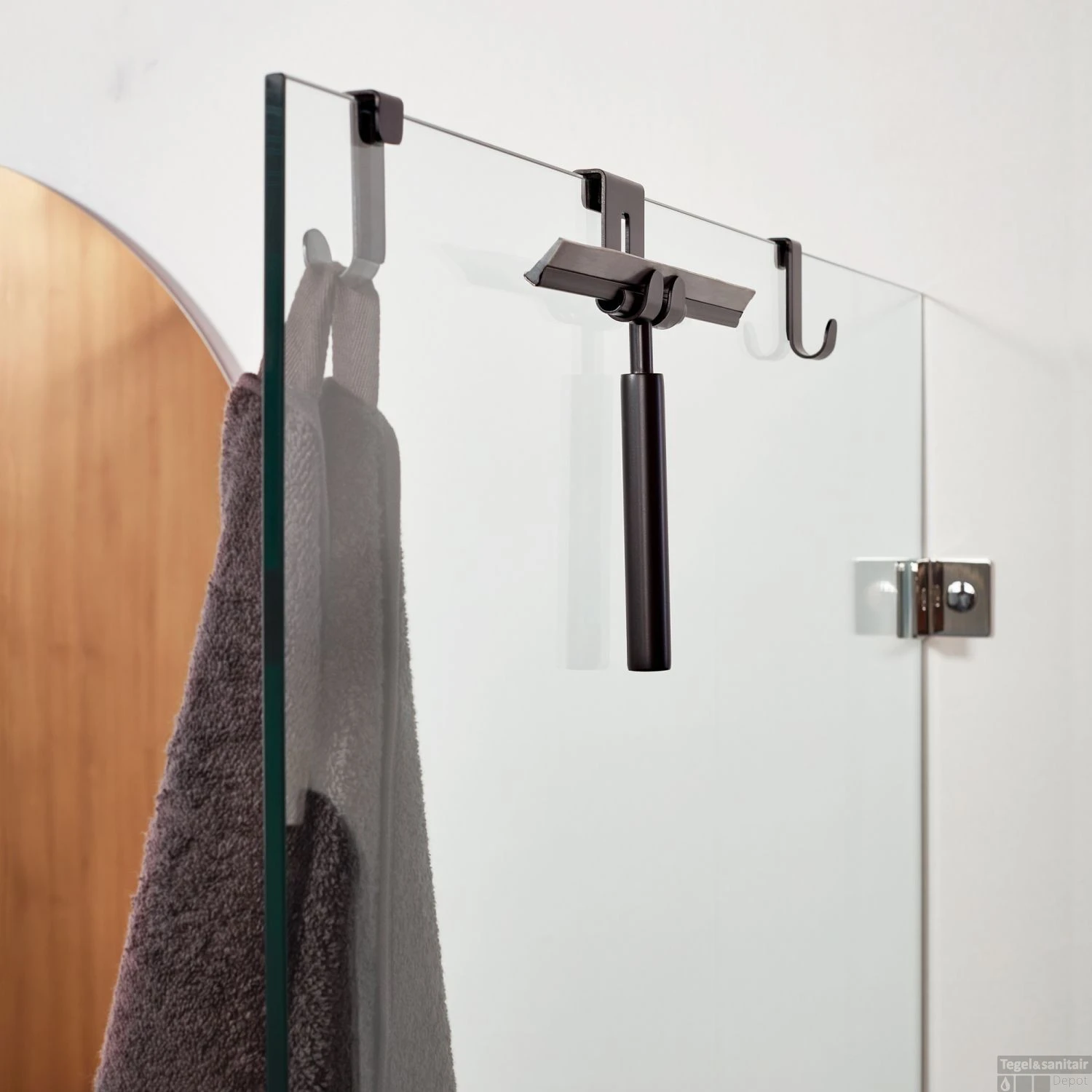 Douchewisser Haceka Selection Met Haak Mat Zwart 4 Douchewisser Haceka Selection Met Haak Mat Zwart - Afbeelding 2