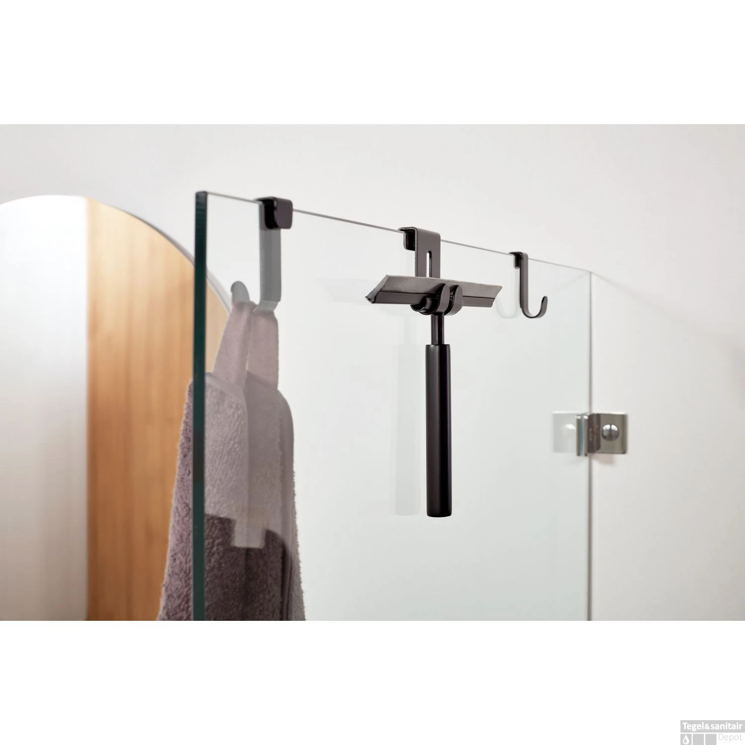 Douchewisser Haceka Selection Met Haak Mat Zwart 5 Douchewisser Haceka Selection Met Haak Mat Zwart - Afbeelding 3