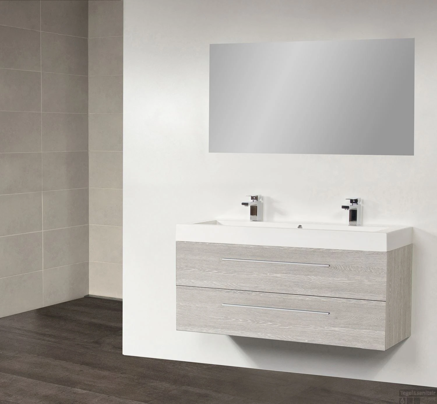 Wastafelblad Exclusive Line 120-1 Florence 'Trog' 2 Kraangaten 4 Wastafelblad Exclusive Line 120-1 Florence 'Trog' 2 Kraangaten - Afbeelding 2