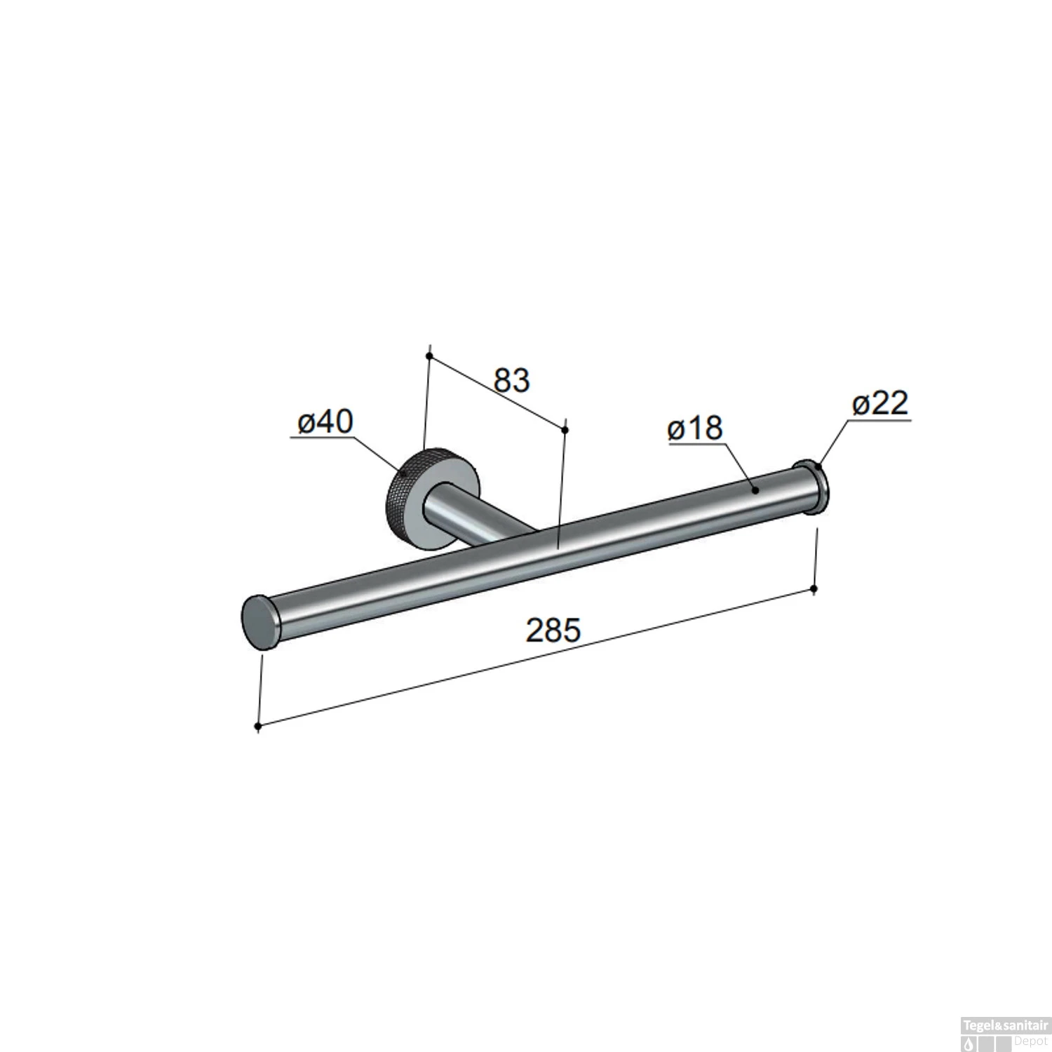 Dubbele Toiletrolhouder Hotbath Cobber X Geborsteld Nikkel 4 Dubbele Toiletrolhouder Hotbath Cobber X Geborsteld Nikkel - Afbeelding 2