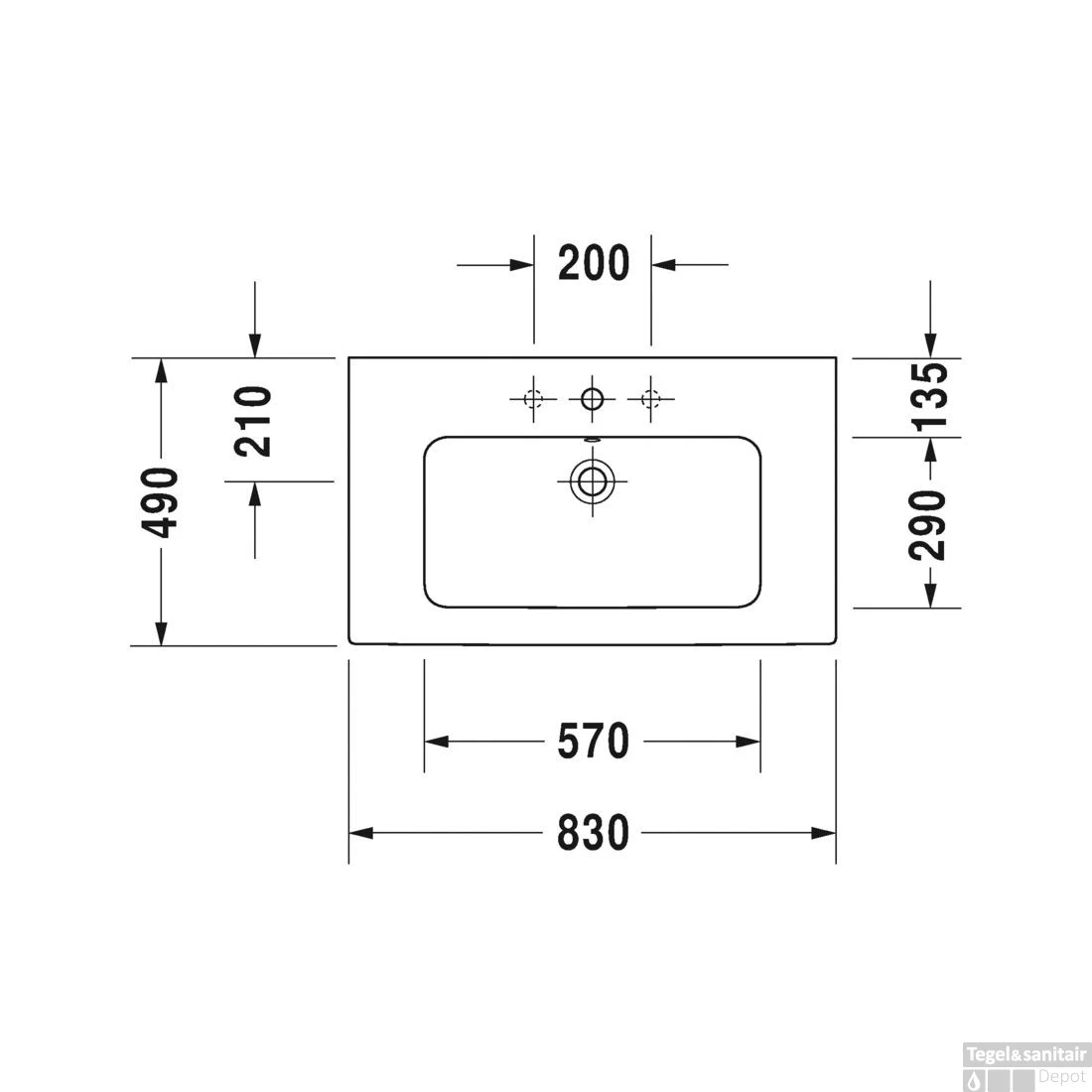 Duravit ME By Starck Meubelwastafel 83x49x18 Cm Keramiek Glanzend Wit 4 Duravit ME By Starck Meubelwastafel 83x49x18 Cm Keramiek Glanzend Wit - Afbeelding 2
