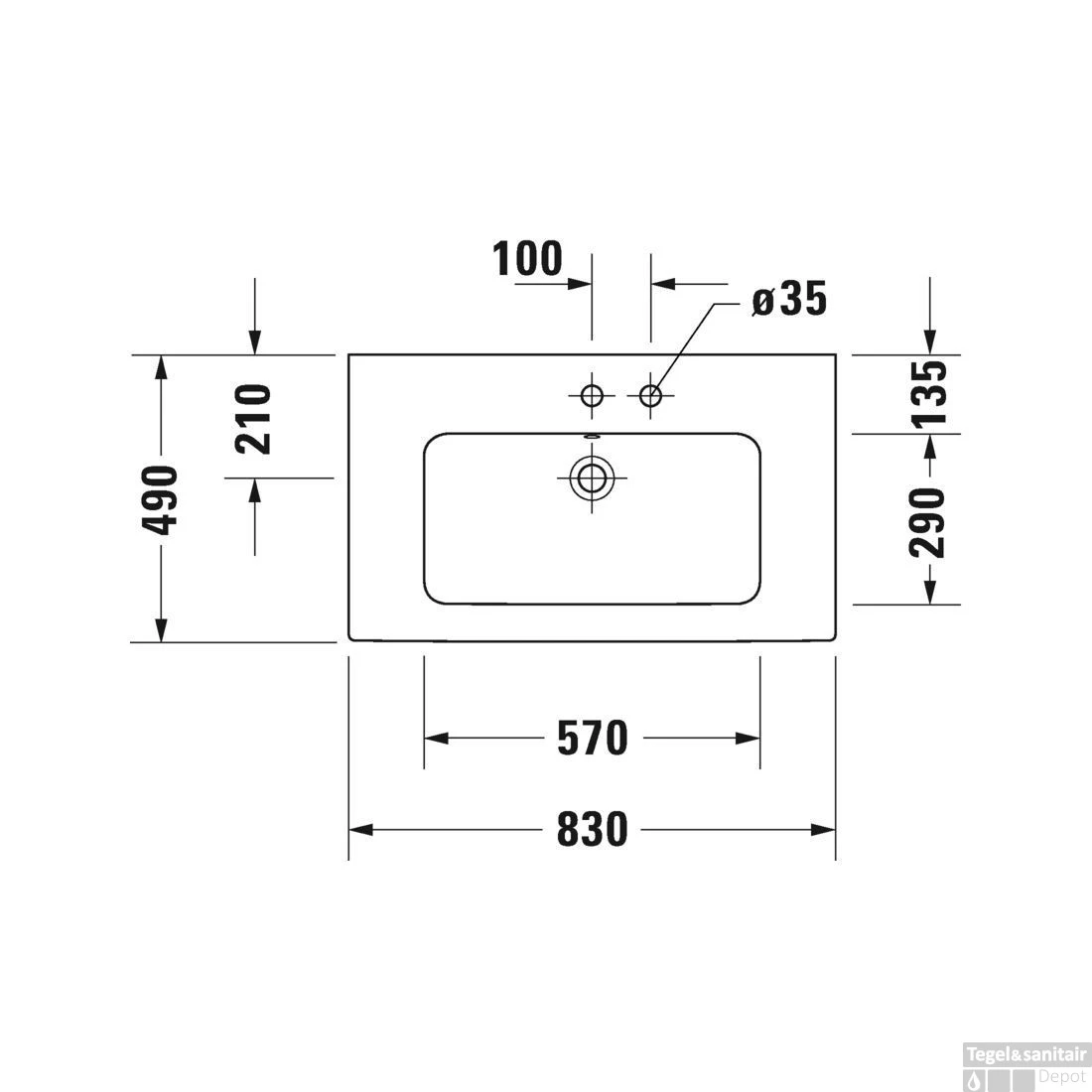 Duravit ME By Starck Meubelwastafel 83x49x18 Cm Keramiek Glanzend Wit 8 Duravit ME By Starck Meubelwastafel 83x49x18 Cm Keramiek Glanzend Wit - Afbeelding 6