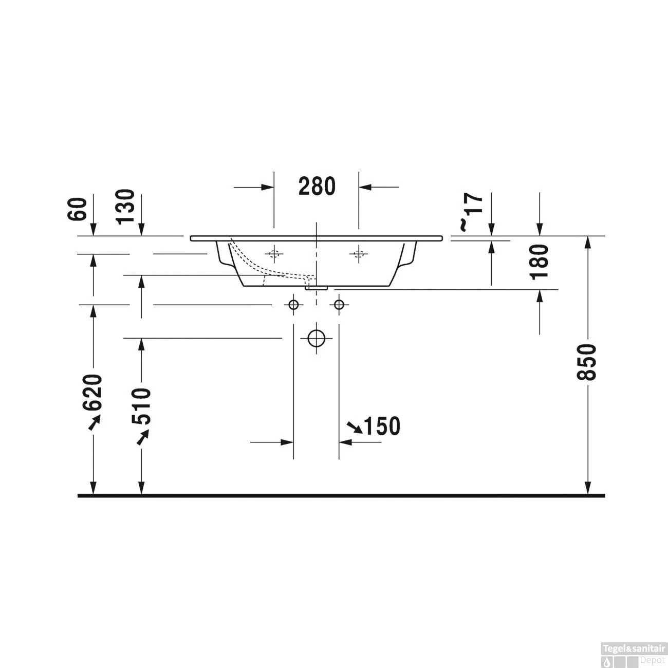 Duravit ME By Starck Meubelwastafel 83x49x18 Cm Keramiek Glanzend Wit 7 Duravit ME By Starck Meubelwastafel 83x49x18 Cm Keramiek Glanzend Wit - Afbeelding 5