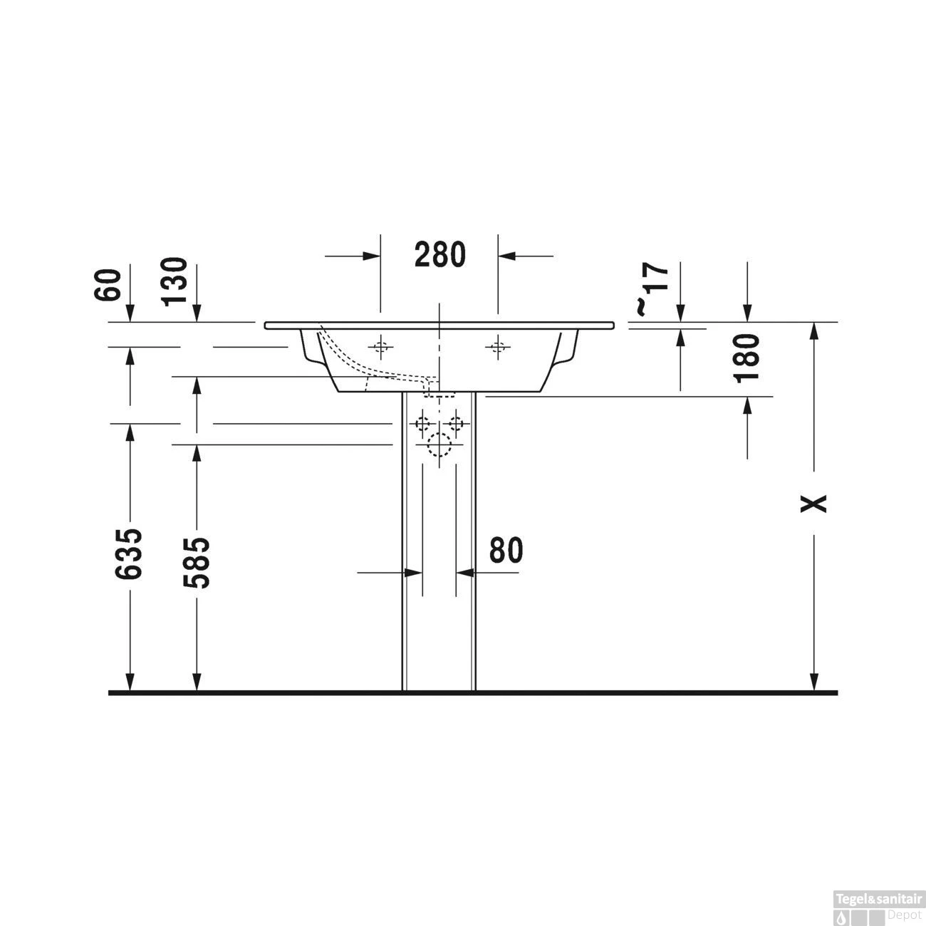 Duravit ME By Starck Meubelwastafel 83x49x18 Cm Keramiek Glanzend Wit 5 Duravit ME By Starck Meubelwastafel 83x49x18 Cm Keramiek Glanzend Wit - Afbeelding 3