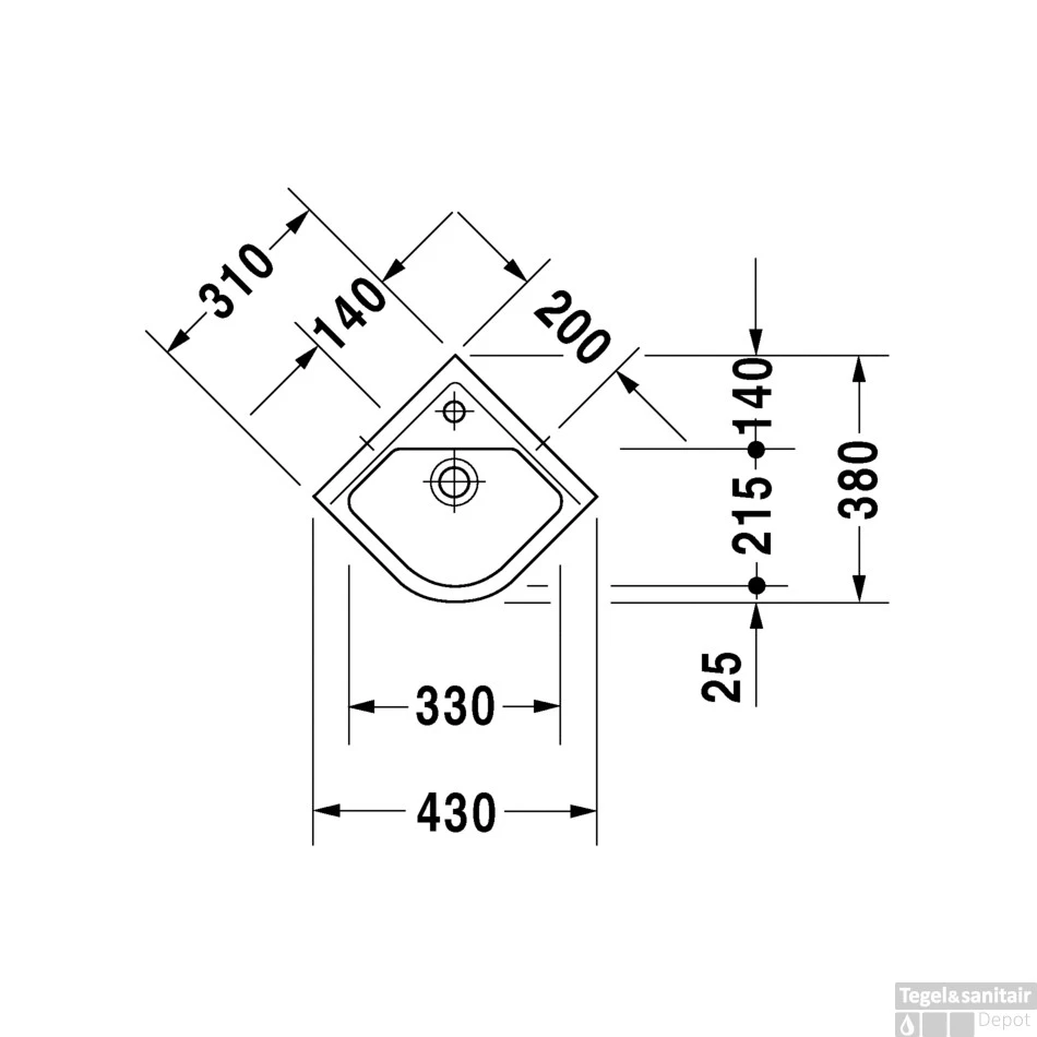 Duravit Starck 3 Hoekfontein 43x38x16 Cm Rechthoek Keramiek Glanzend Wit 5 Duravit Starck 3 Hoekfontein 43x38x16 Cm Rechthoek Keramiek Glanzend Wit - Afbeelding 3