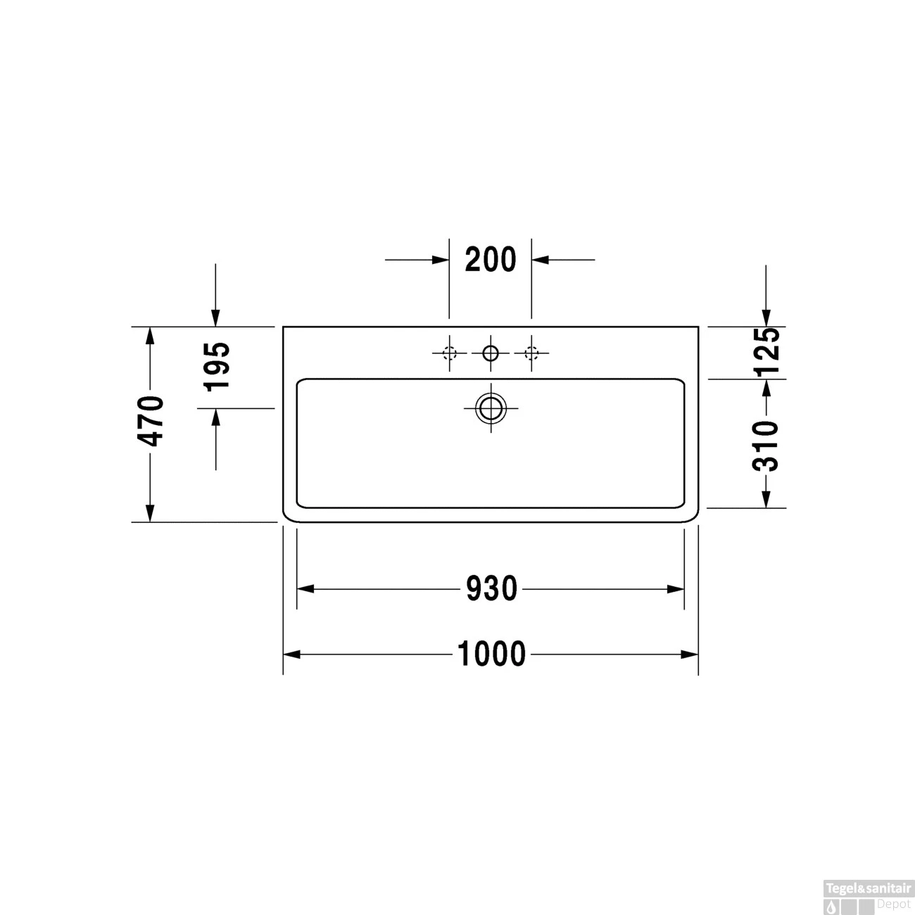 Duravit Vero Meubelwastafel 1 Kraangat 100x47x17.5 Cm Rechthoek Keramiek Glanzend Wit 6 Duravit Vero Meubelwastafel 1 Kraangat 100x47x17.5 Cm Rechthoek Keramiek Glanzend Wit - Afbeelding 4