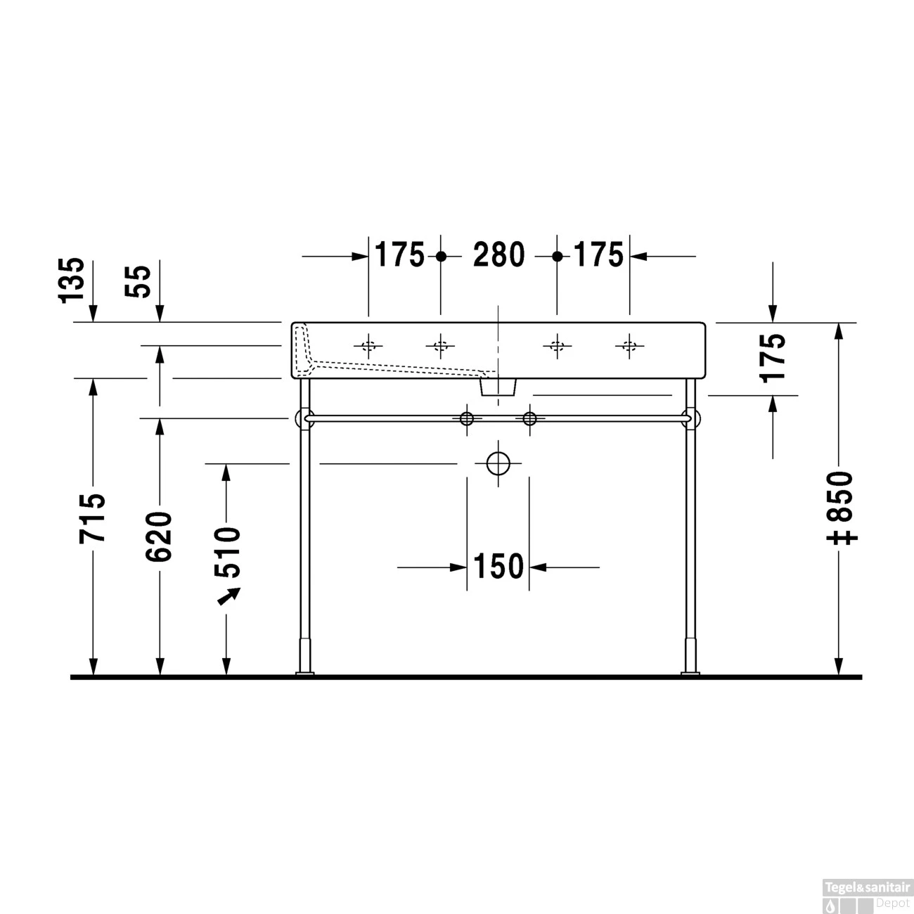 Duravit Vero Meubelwastafel 1 Kraangat 100x47x17.5 Cm Rechthoek Keramiek Glanzend Wit 4 Duravit Vero Meubelwastafel 1 Kraangat 100x47x17.5 Cm Rechthoek Keramiek Glanzend Wit - Afbeelding 2