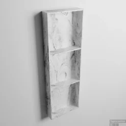 MONDIAZ EASY Nis 89,5x29,5cm In Solid Surface Kleur Glace. 3 Vakken Geschikt Voor In- Of Opbouw