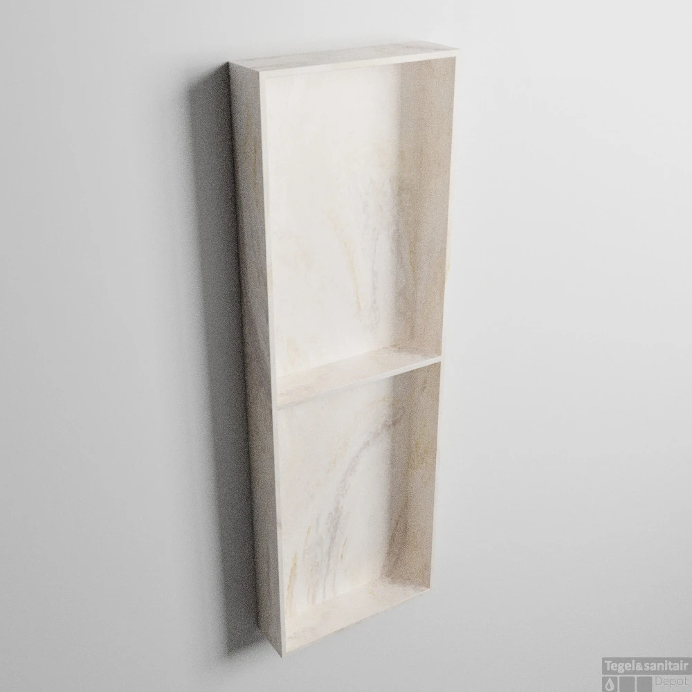 MONDIAZ EASY Nis 59,5x29,5cm In Solid Surface Kleur Ostra. 3 Vakken Geschikt Voor In- Of Opbouw 3 MONDIAZ EASY Nis 59,5x29,5cm In Solid Surface Kleur Ostra. 3 Vakken Geschikt Voor In- Of Opbouw