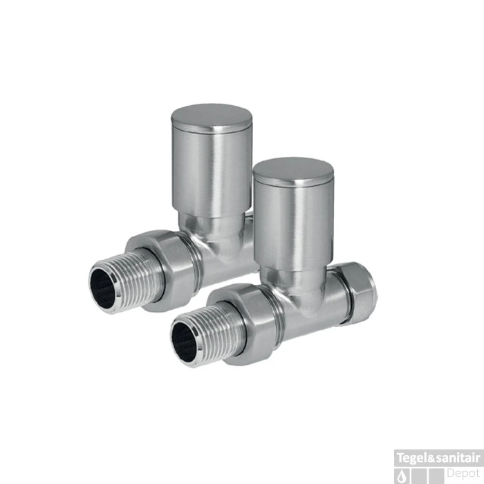 EH Design Radiator Kraantjes Recht Gepolijst RVS 3 EH Design Radiator Kraantjes Recht Gepolijst RVS