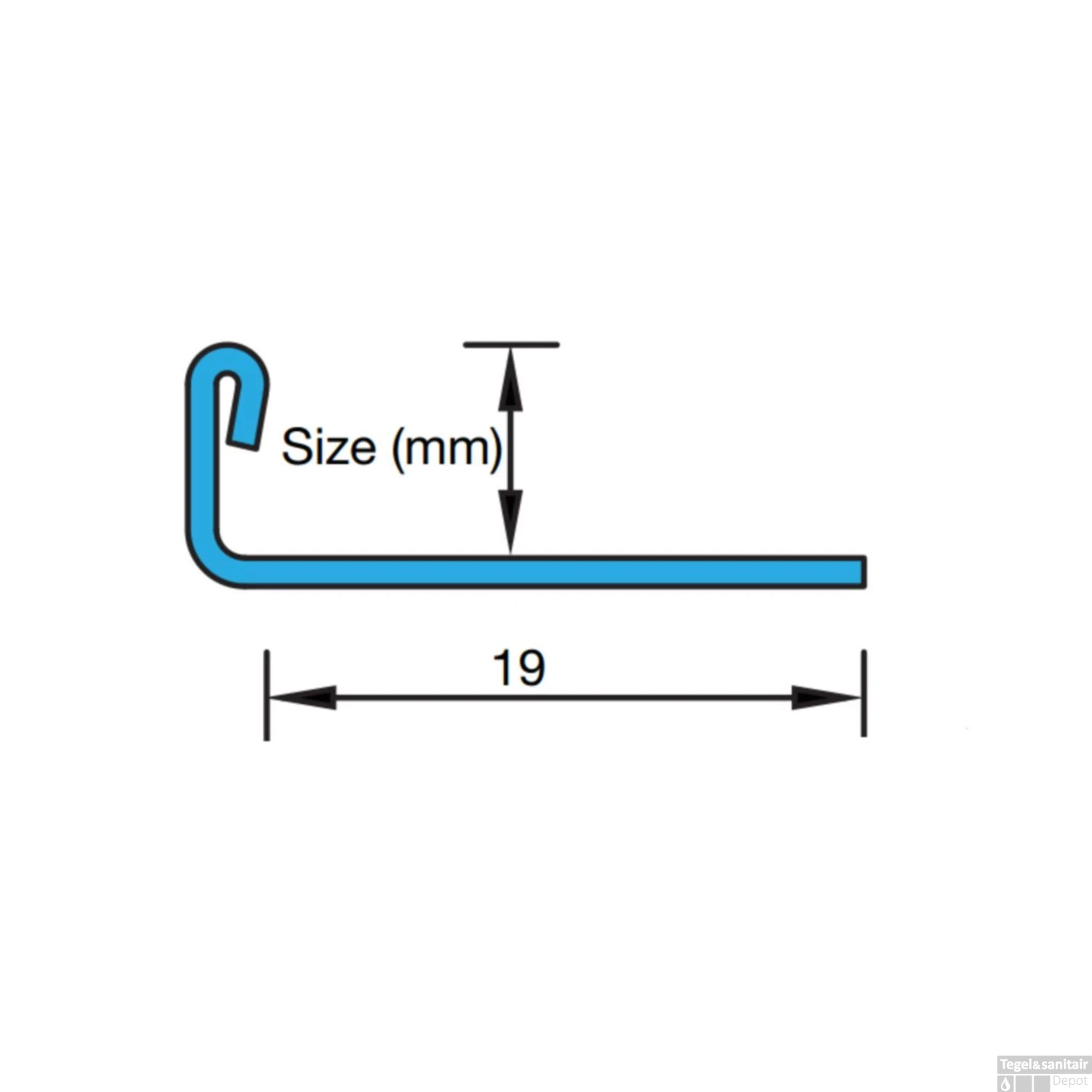 Ox Tegelprofiel Eltex Rechthoekig Rvs Geborsteld 8 Mm 4 Ox Tegelprofiel Eltex Rechthoekig Rvs Geborsteld 8 Mm - Afbeelding 2
