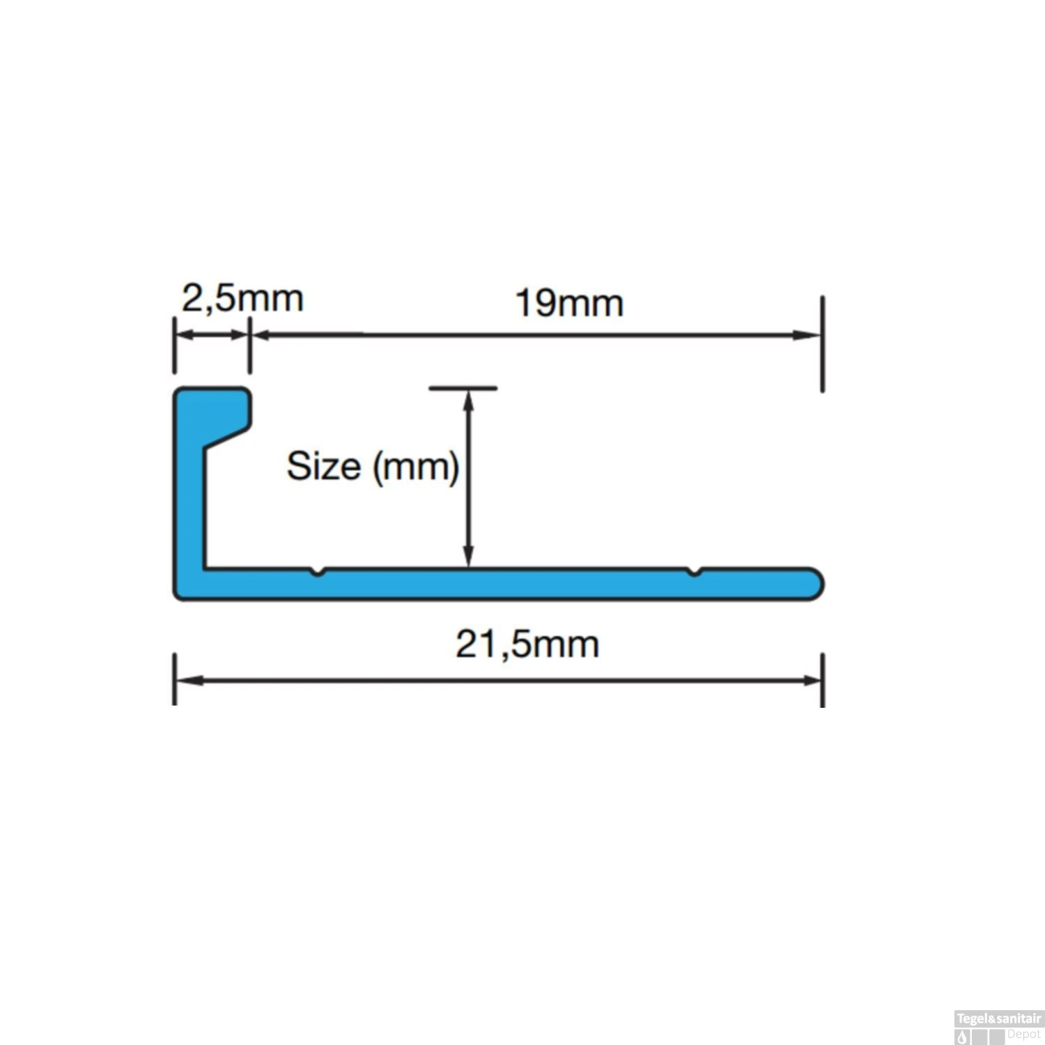 Ox Tegelprofiel Eltex Rechthoekig Gecoat Wit 10 Mm 4 Ox Tegelprofiel Eltex Rechthoekig Gecoat Wit 10 Mm - Afbeelding 2