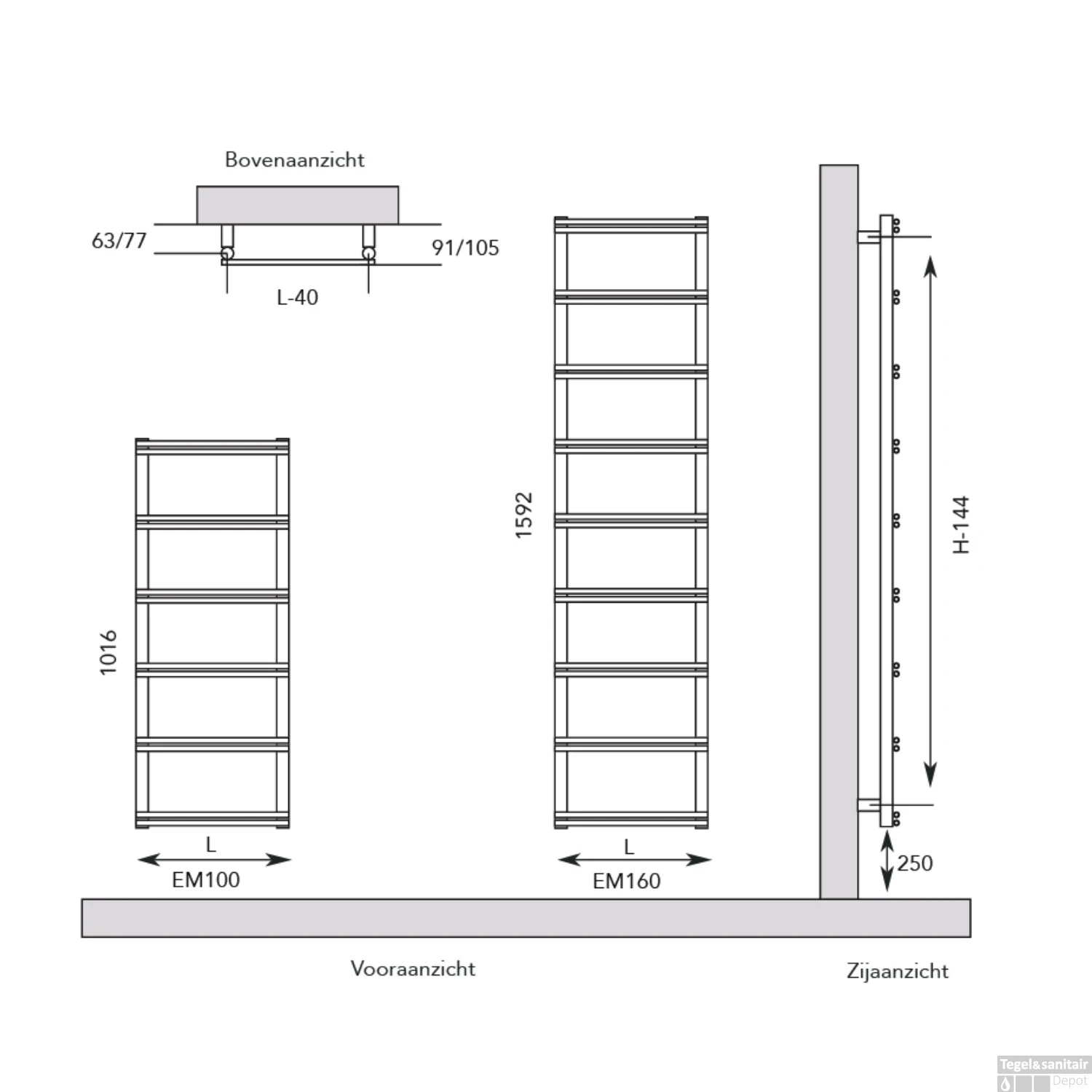 Designradiator Instamat Emma 160 159,2x50 Cm Incl. Wandconsole Wit 6 Designradiator Instamat Emma 160 159,2x50 Cm Incl. Wandconsole Wit - Afbeelding 4